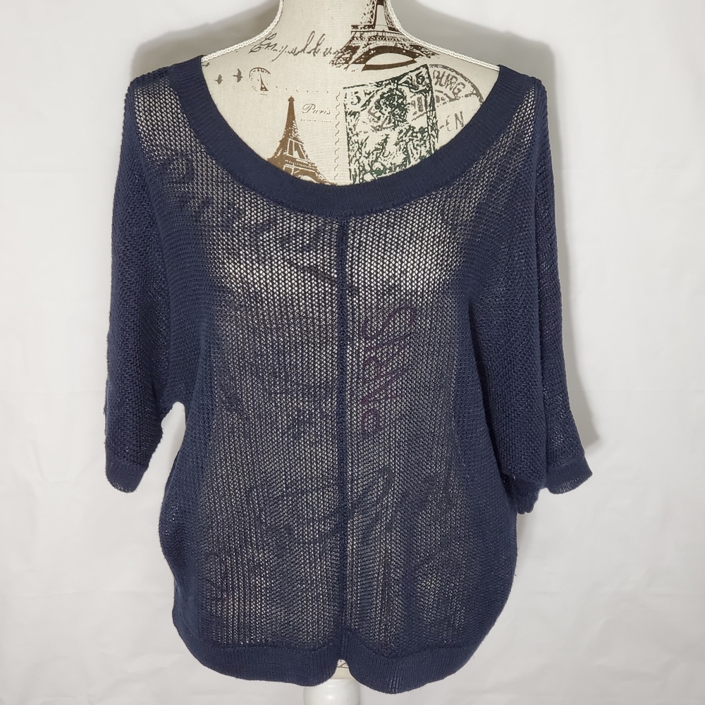 LOFT Mesh Batwing Pullover Top Sz. S